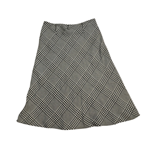NYCC Black & White Plaid Houndstooth A Line Midi Skirt | Plus Sz 16 - Picture 3 of 5